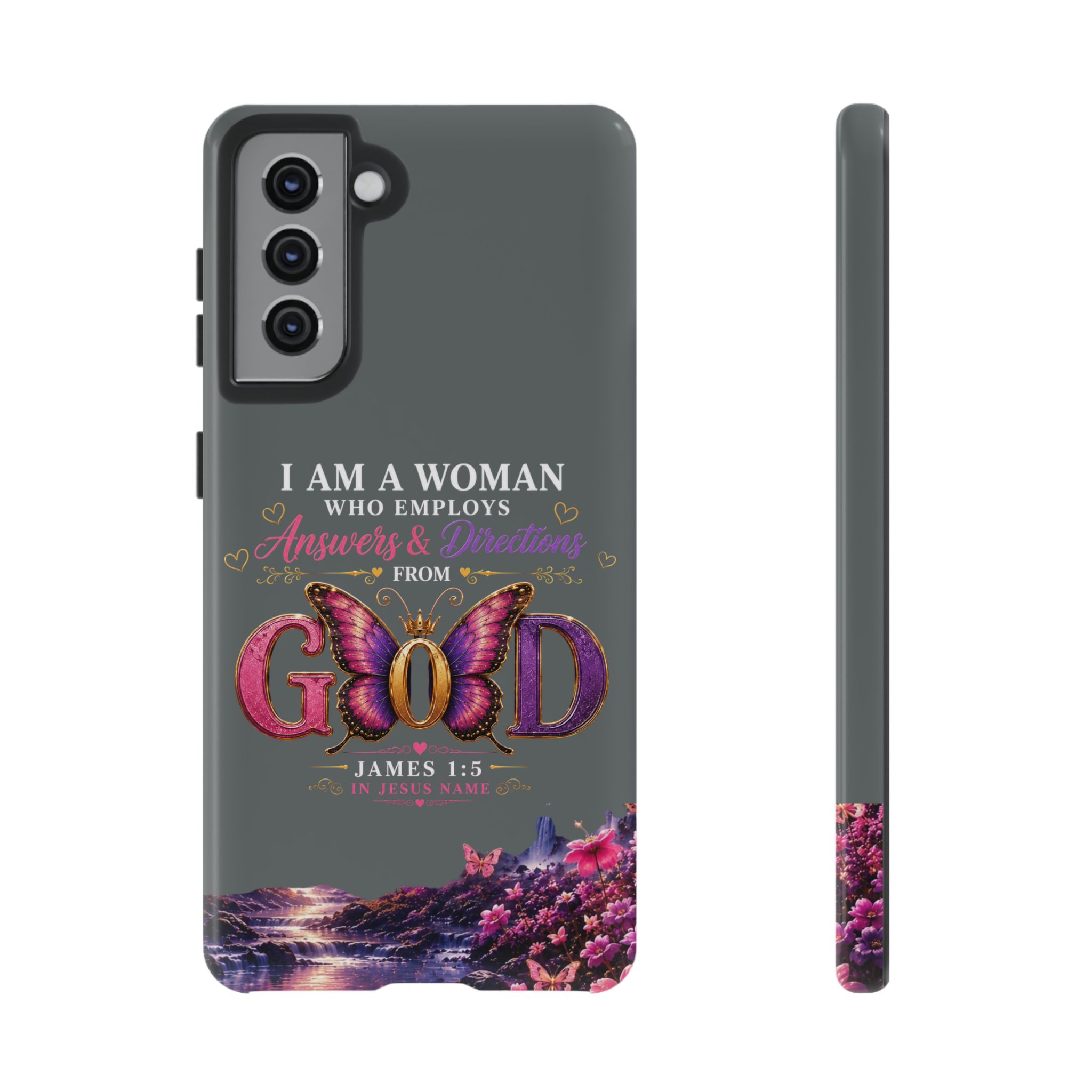 “I Am a Woman Who Employs Answers & Wisdom from God” Butterfly Design phone case - Image 29