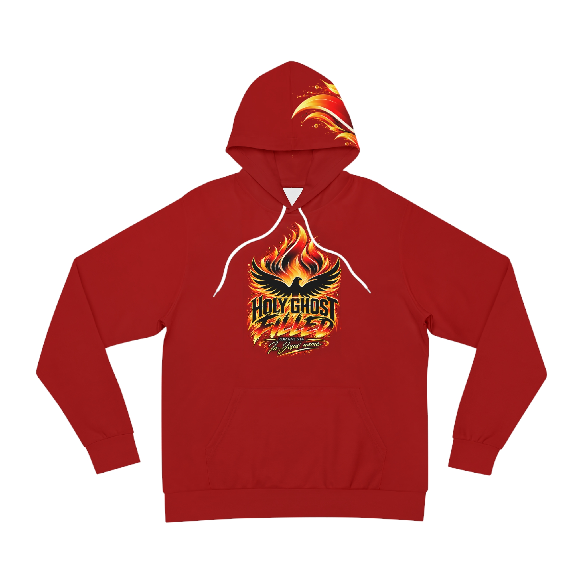 Holy Ghost Flames Hoodie - Christian Faith Flame Graphic Pullover - Image 2