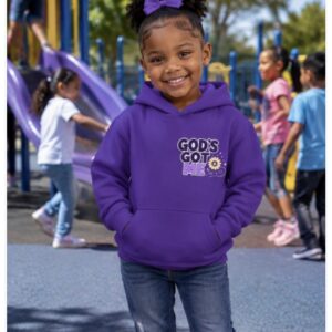 God's Got Me" Christian Kids Pullover purple (The Lord I Will Not Be Afraid)