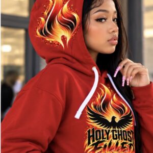 Holy Ghost Flames Hoodie - Christian Faith Flame Graphic Pullover