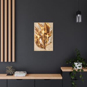 Christian Cross and Angel Wings Canvas Wall Art