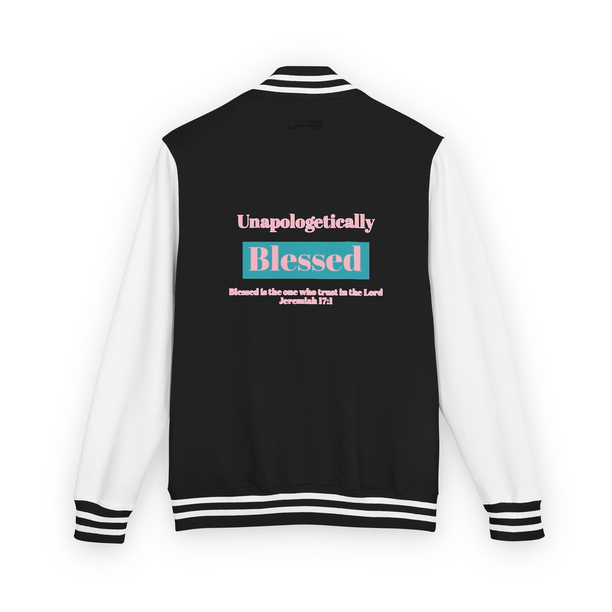 Blessed Letterman Jacket — Pink White Varsity Bomber - Image 2